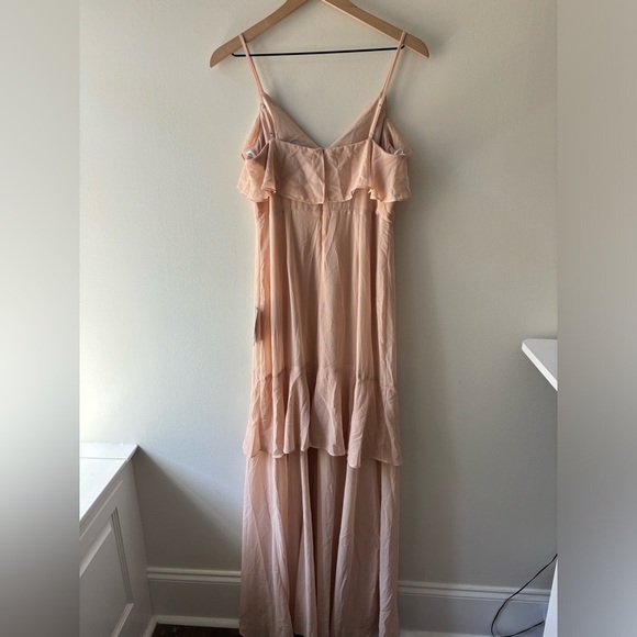 LULUS Cherish the Moment Blush Ruffled High-Low Maxi Dress Sz M - Picture 6 of 10